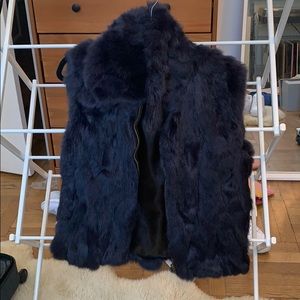 Dark Blue Fur Vest